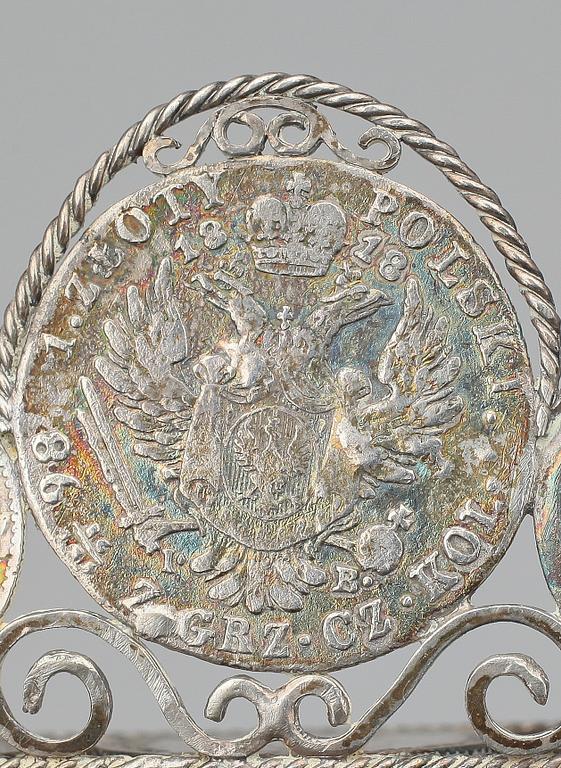 MINIATYRMÖBLER och STRYKJÄRN, 10 delar, silver, sekelskiftet 1900. Totalvikt 100 gr.