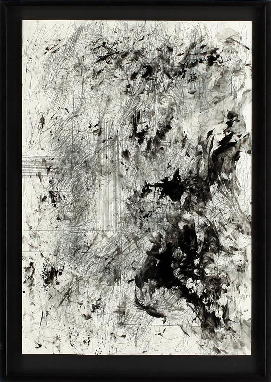 CARL MICHAEL LUNDBERG, blandteknik på papper, signerad.