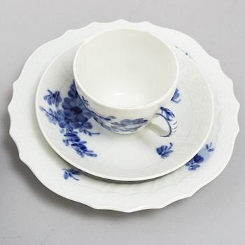 A 48 piece porcelain coffee service, 'Blå Blomstä, Royal Copenhagen, Denmark, second half of the 20th century.