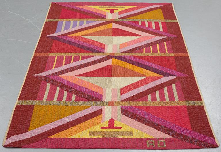 Agda Österberg, a carpet, flat weave, ca 196-201,5 x 115,5-116,5 cm, signed AÖ.
