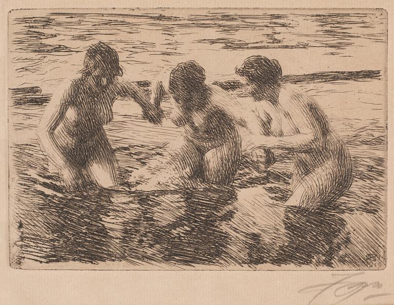 Anders Zorn, "Mot strömmen".