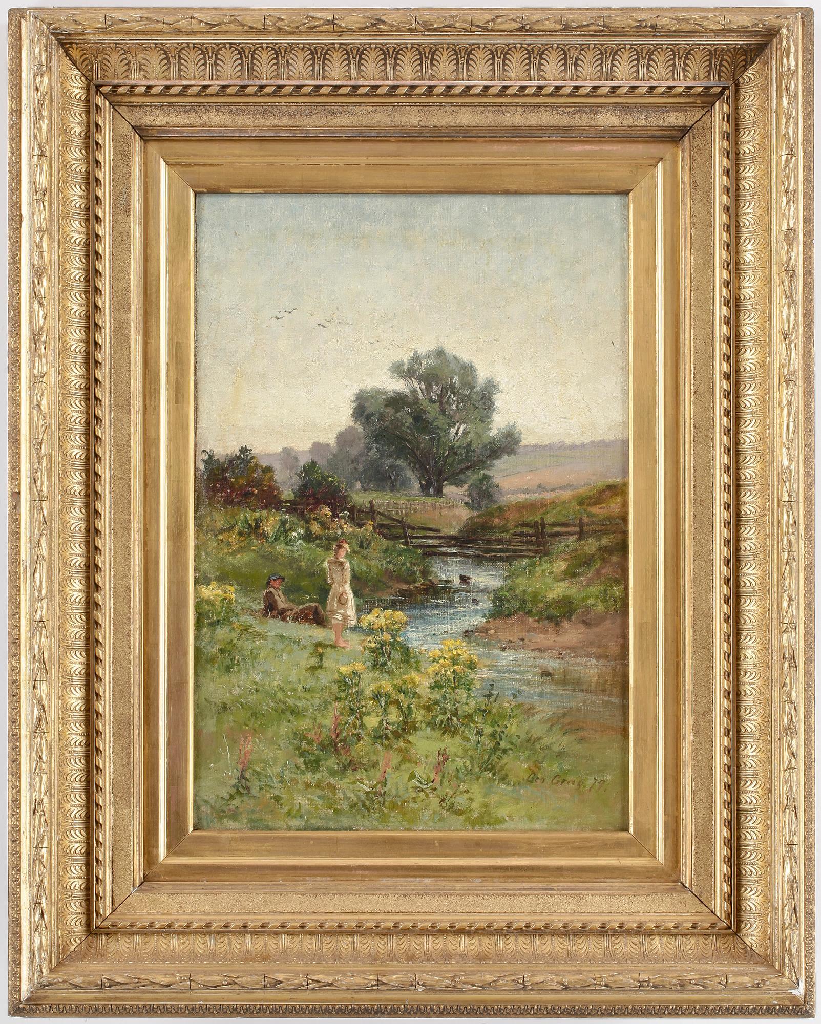 OKÄND KONSTNÄR, olja på duk, signerad Geo Gray, daterad (18)79.