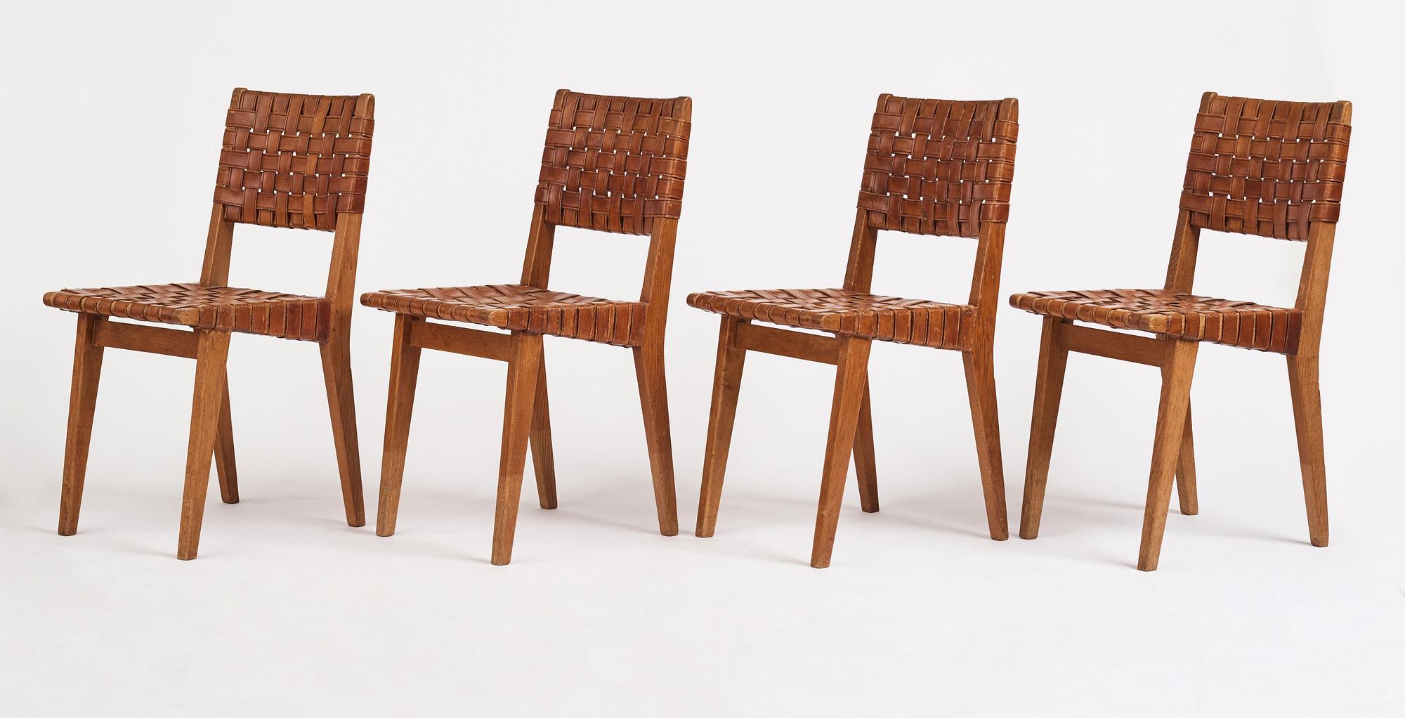 Jens Risom, fyra stolar, Knoll, USA, 1940-tal.