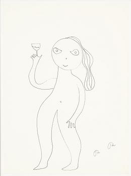 Roger Risberg, indian ink drawing, signed. Executed in 2008.