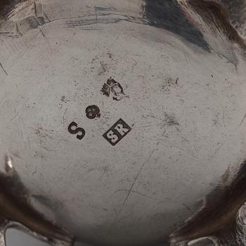 A pair of Swedish 18th century silver miniature bowls and covers, mark of Simson Ryberg, Stockholm 1776.