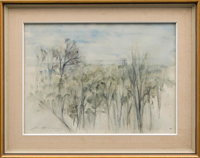 AIMO KANERVA, vesiväri, signeerattu ja päivätty -55.