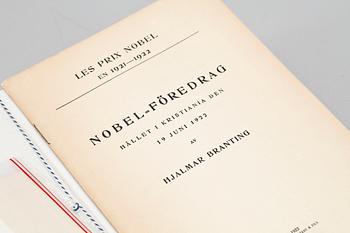 BOK, Les Prix Nobel en 1921-1922, Hjalmar Branting, Impremiere Royal. P.A. Nordstedt & Fils, 1923.