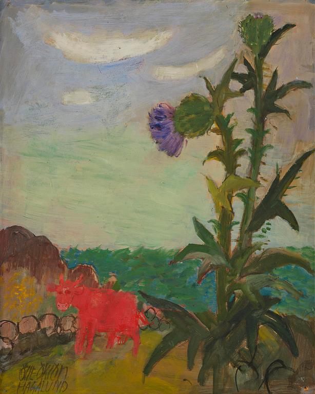Olle Olsson-Hagalund, Red cow by the sea.