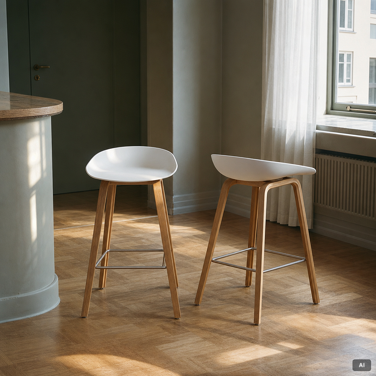 Hee Welling, four bar stools, 'AAS 32', HAY, Denmark.