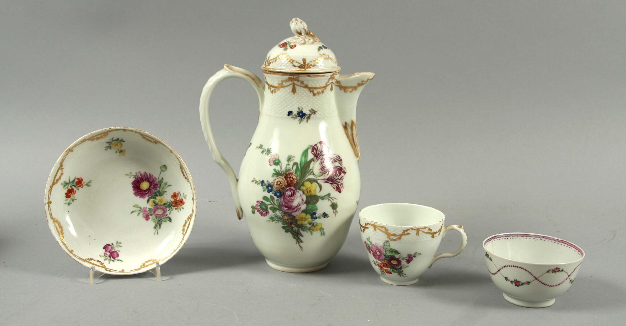 KAFFESERVIS,13 delar, porslin, Royal Copenhagen, 1800-tal.