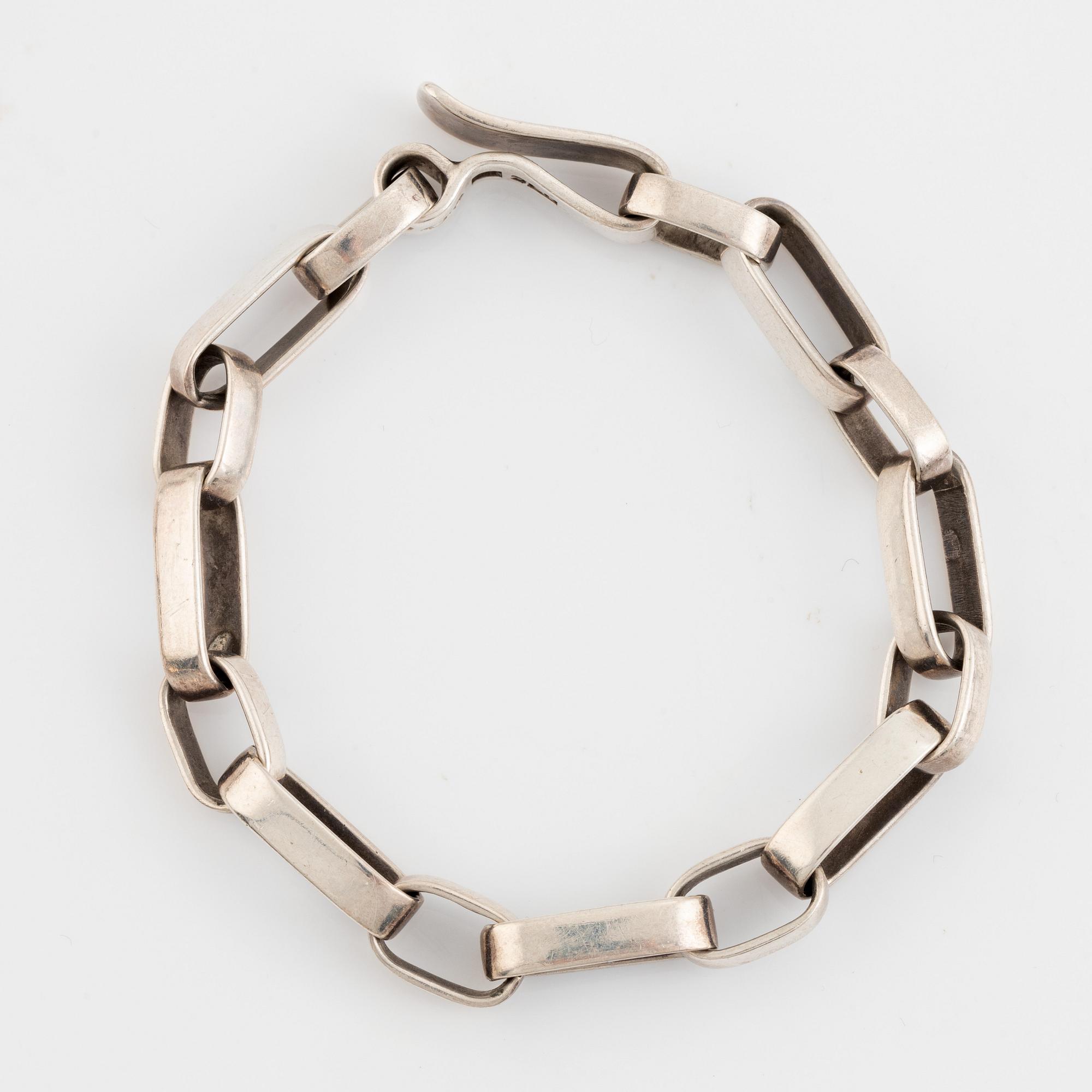 Sven-Erik Högberg, armband samt collier, silver.
