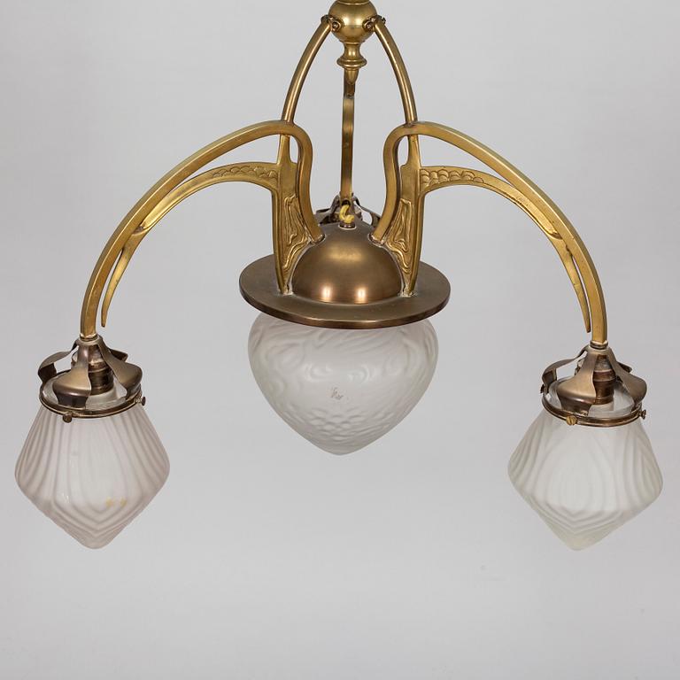 Taklampa, art nouveau, tidigt 1900-tal.