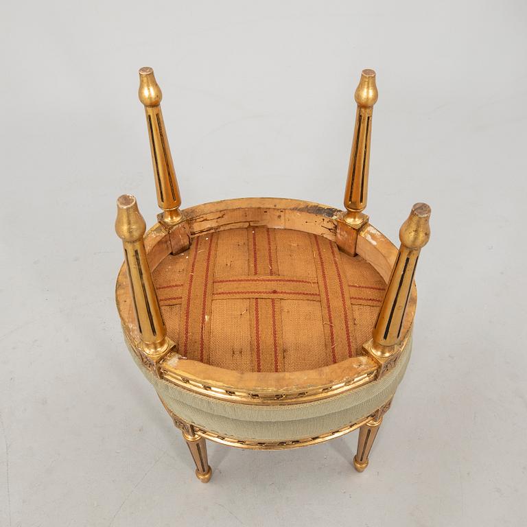 Stools, a pair in Gustavian style, circa 1900.