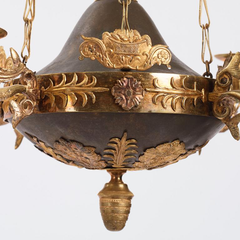 Ampel, för fyra ljus, Sverige, 1800-talets första hälft, Empire.