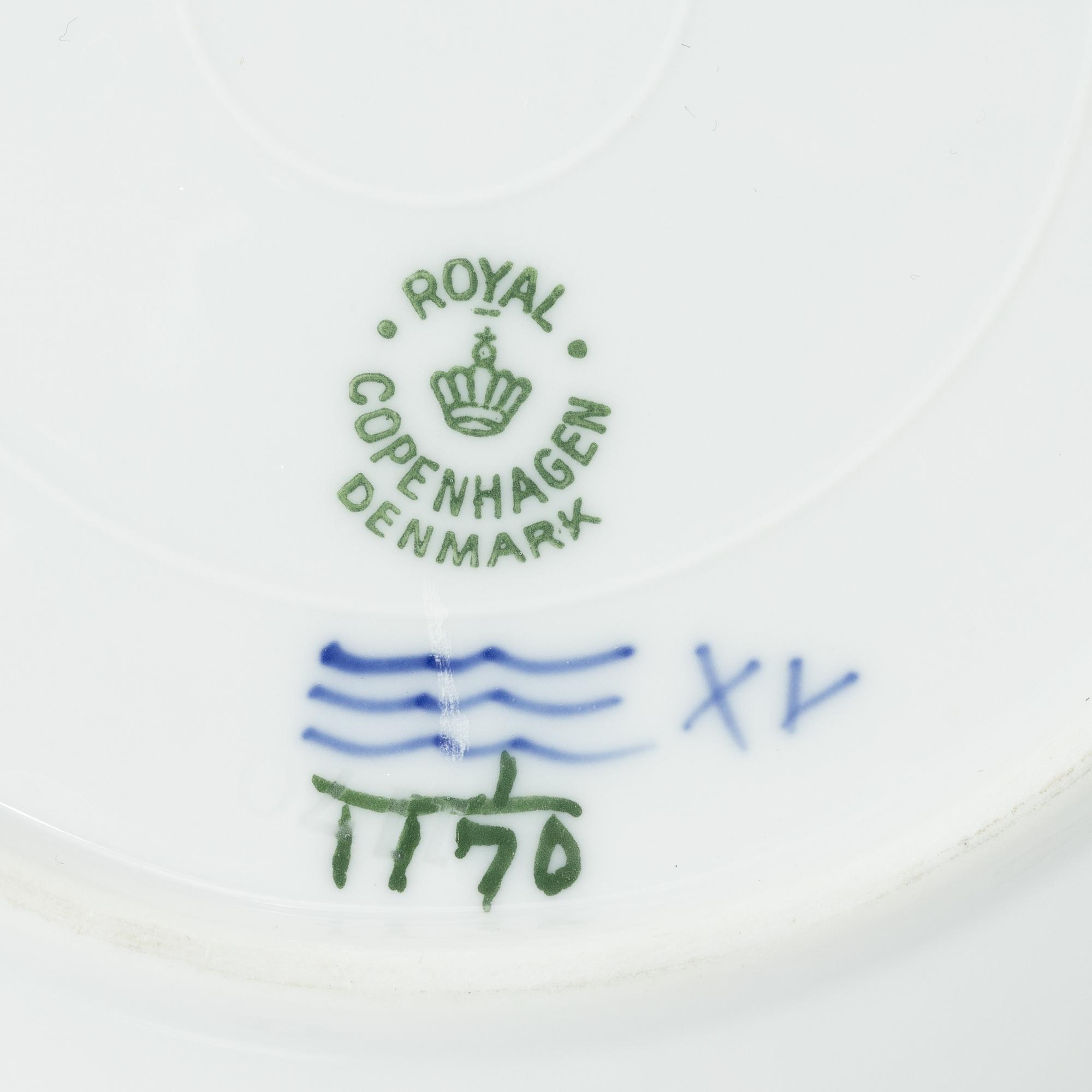 Royal Copenhagen, dinner and coffee service, 81 pcs, Blue Fluted, Full and Half Lace.