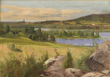 Sigfrid August Keinänen, Landscape with a Church in the Background.
