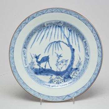 Four blue and white porcelain plates, Qing dynasty, Yongzheng (1723-35).