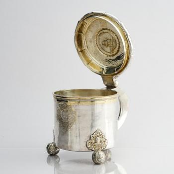 A Swedish 18th century parcel-gilt silver tankard, mark of Thomas Beckman the younger (active 1727-1765), Örebro.