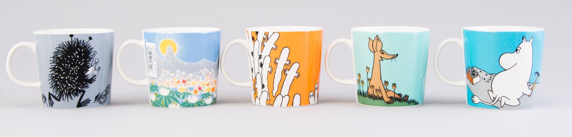 MUUMIMUKEJA, 25 kpl, posliina, Moomin Characters, Arabia 1996-2018.