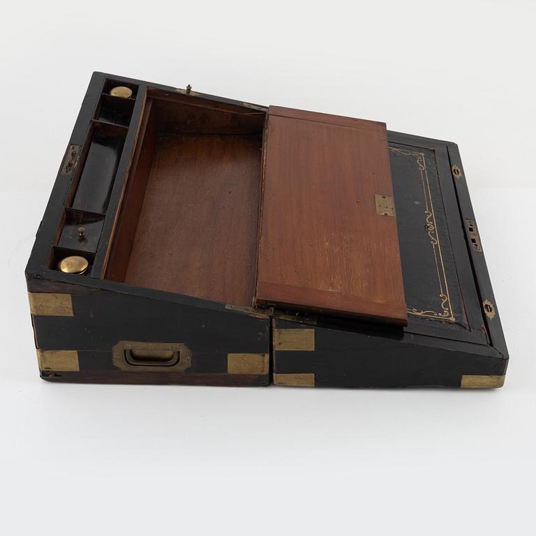 A Victorian writing slope, 1870's.