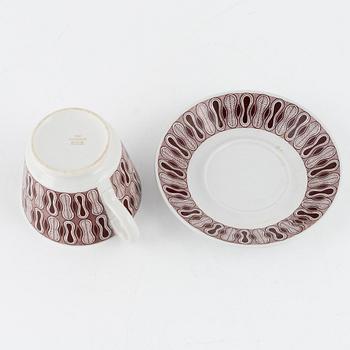 A porcelain teacup with saucer, Arabia, Finland, mid 20th century.