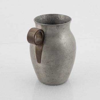 Nils Fougstedt, a pewter and brass vase, model "A 1240", Firma Svenskt Tenn, Stockholm 1939.