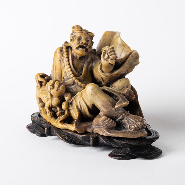 Two Chinese soapstone sculptures, 20th Century.