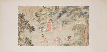 A pair of Chines watercolour on paper, early 20th Century.