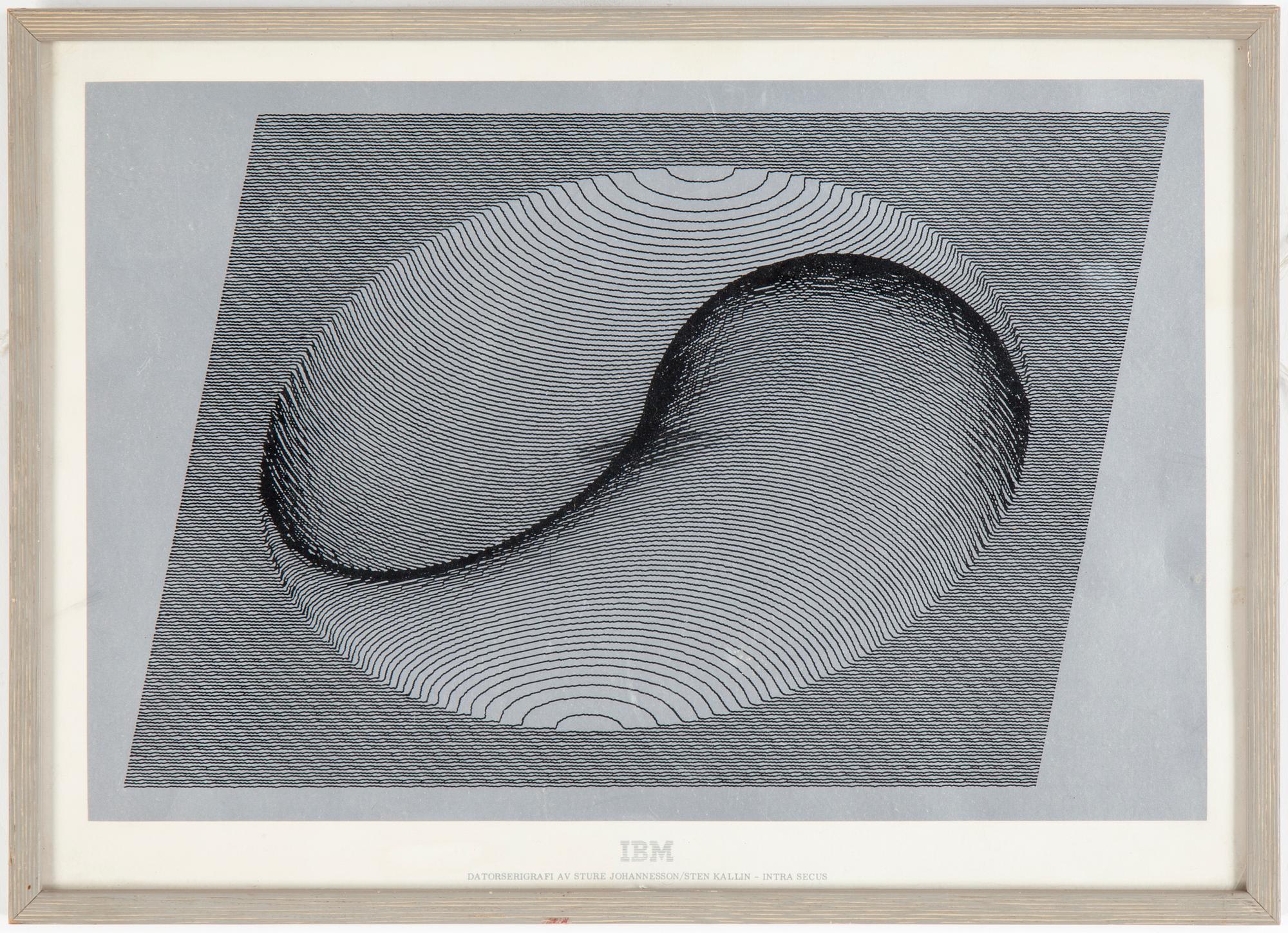 STURE JOHANNESSON/STEN KALLIN, datorgserigrafier, 2 st, 1970-tal.