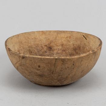 A Swedish wooden bowl and dish, 19th-20-th century.