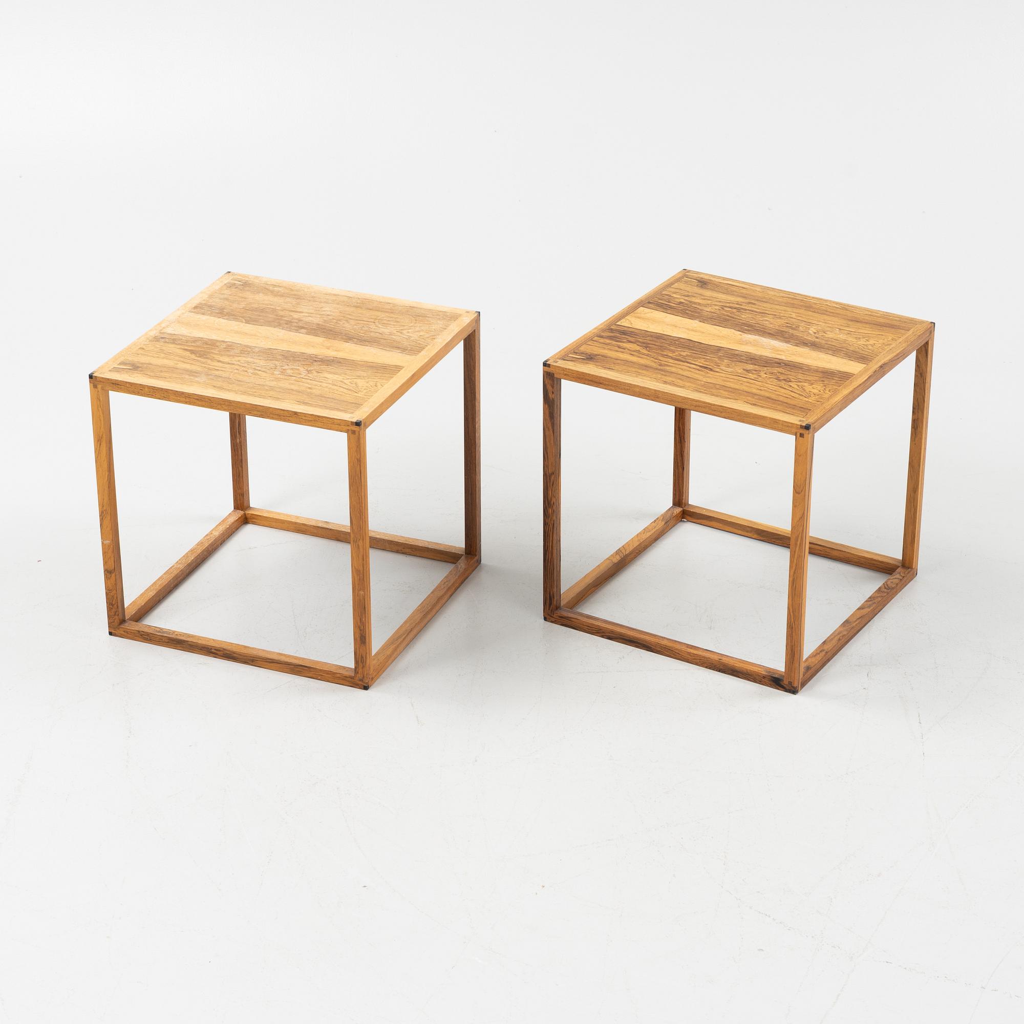 Lars Larsson, a pair of rosewood side tables, HI-gruppen, 1960's.