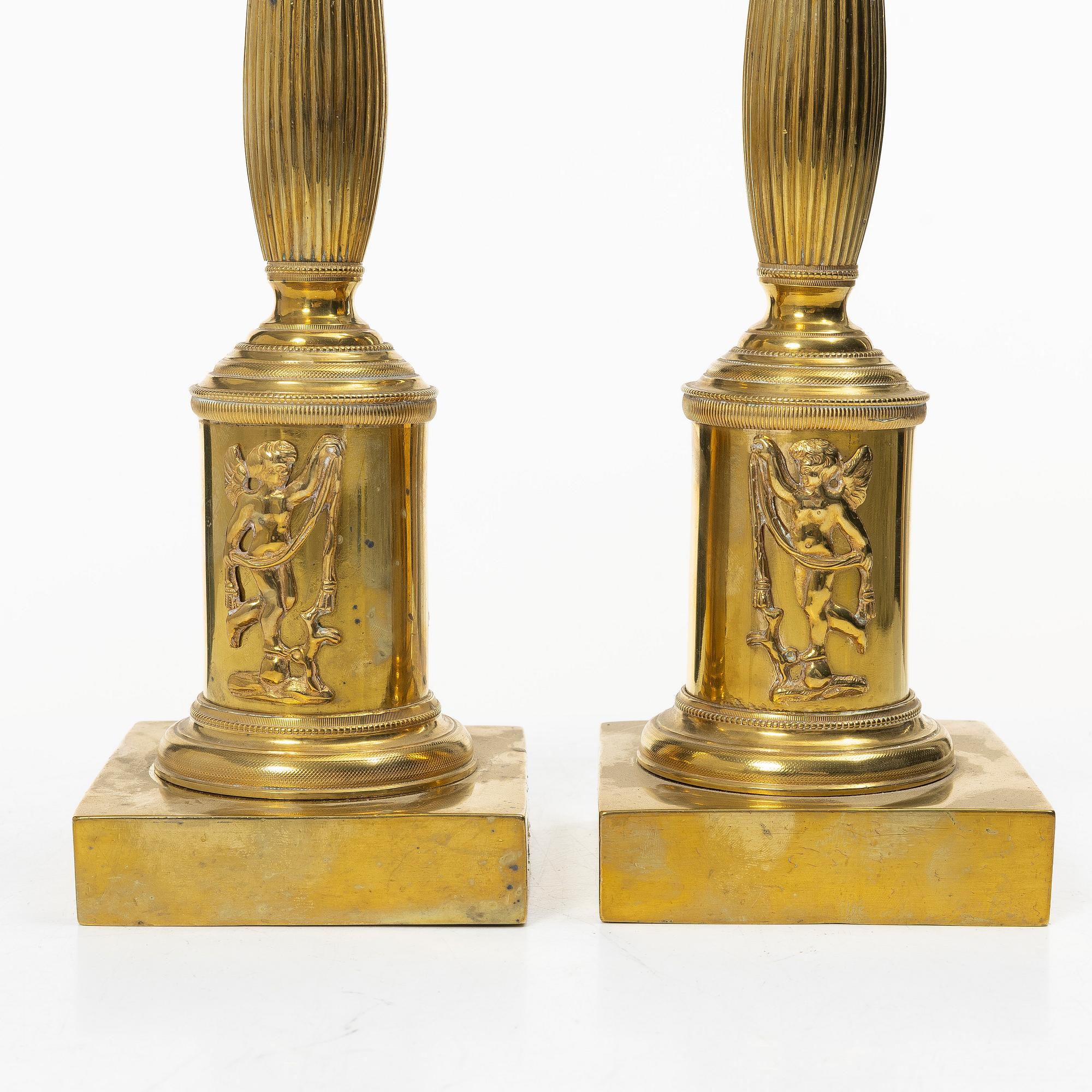 Candelabras, a pair, Empire style, first half of the 20th century.