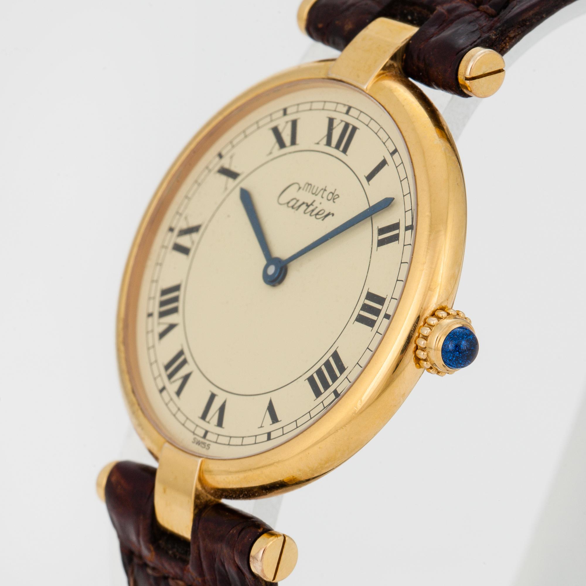 must de CARTIER, VLC, wristwatch, 30 mm,