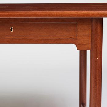 Mogens Koch, an important free standing mahogany desk by N.C. Jensen Kjær, Denmark 1930's.