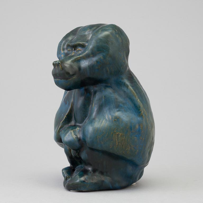 HELVING-KERAMIK, figurin, gorilla, Bornholm, Danmark.