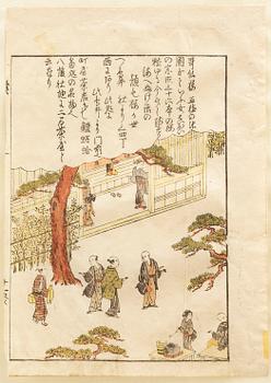 OIDENTIFIERAD KONSTNÄR, färg träsnitt, två stycken. Japan, 1800-tal.