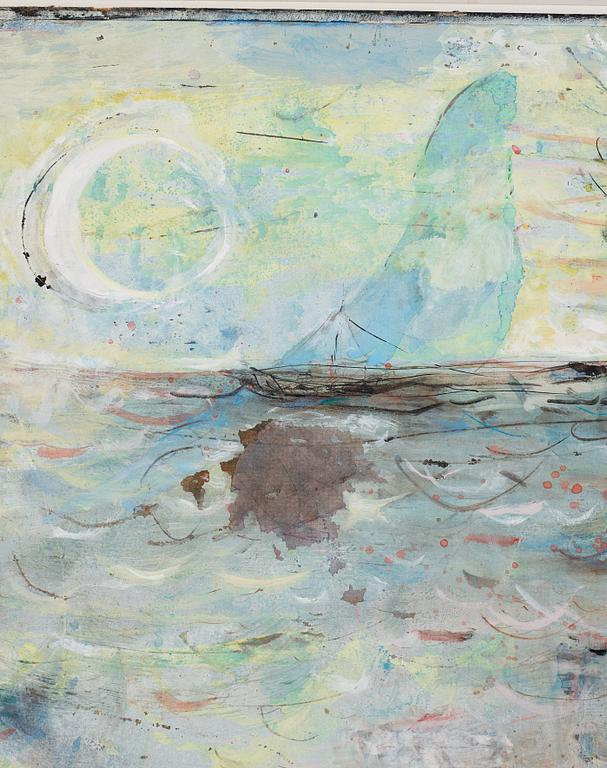 CO Hultén, gouache on paper laid on paper panel, signed and executed 1946.
