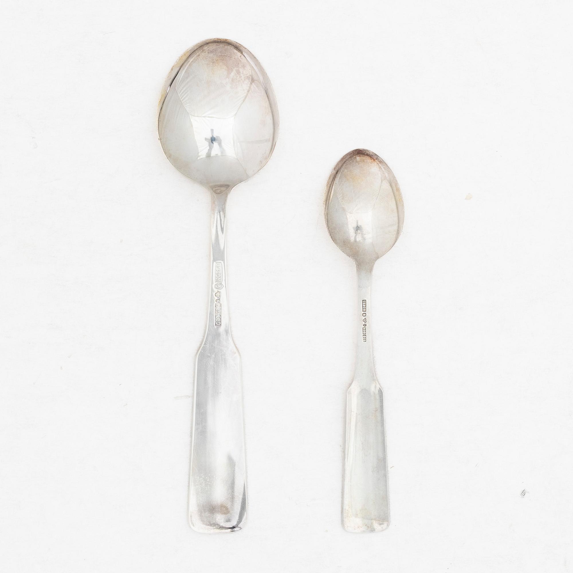 19 silver spoons, model Vinga, Ceson, Gothenburg, 1977–88.