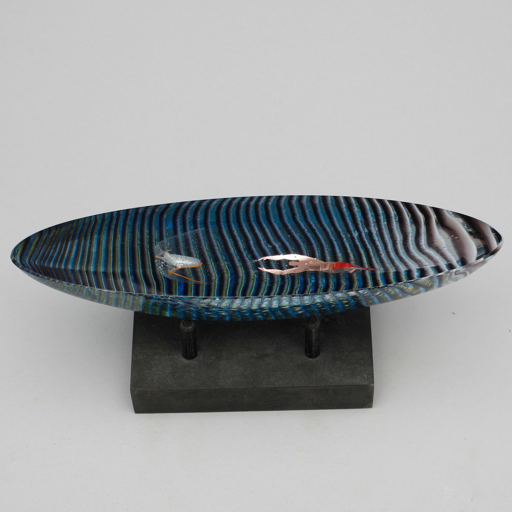 SKULPTUR, glas, Bertil Vallien, Kosta Boda, signerad.