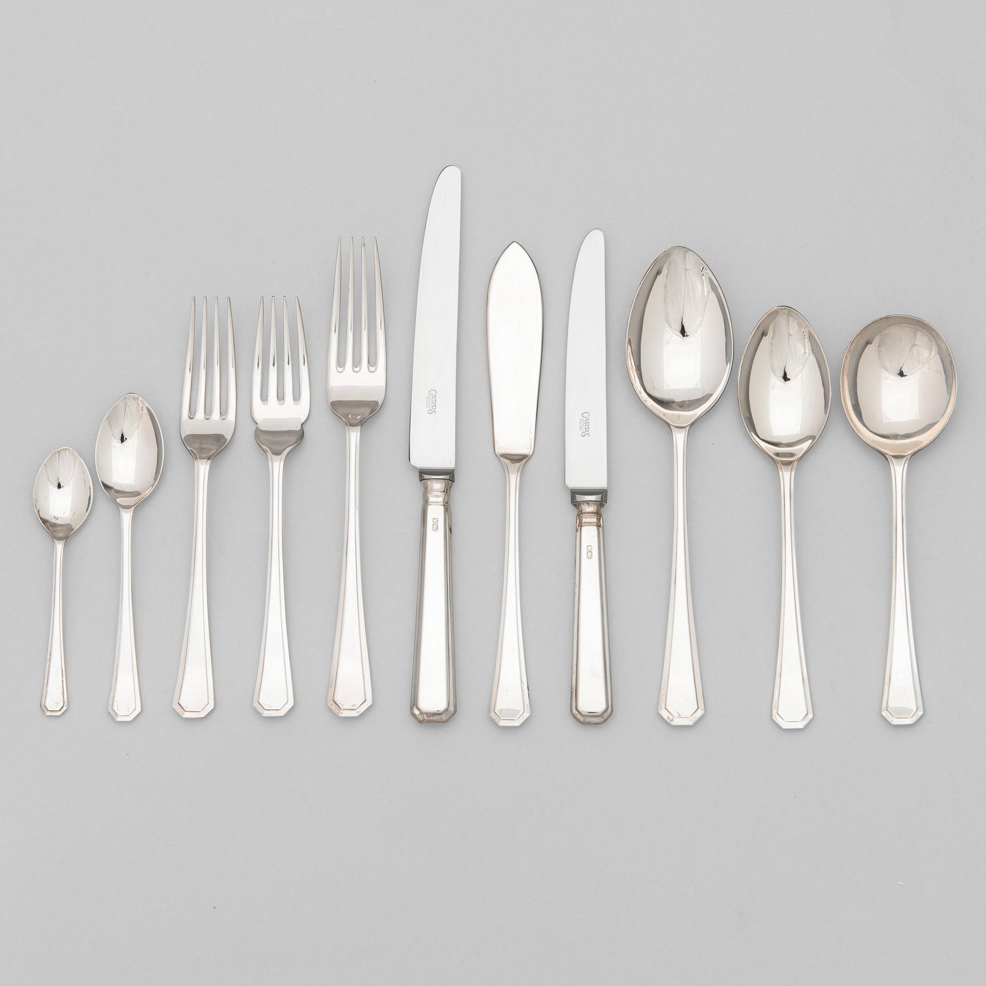 Solid silver cutlery set sales