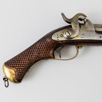 A Swedish cavalry percussion lock pistol model 1850 from Husqvarna Gevärsfaktori.