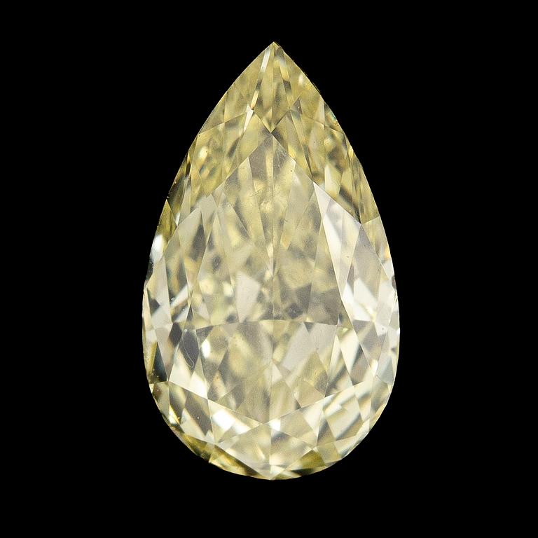 Unmounted yellow diamond, 0.50 ct, accompanied by a GIA report.