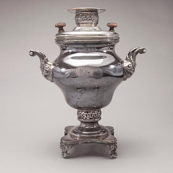 SAMOVAR, försilvrad, stämplad Fraget, Warsawa, sekelskiftet 1800/1900.