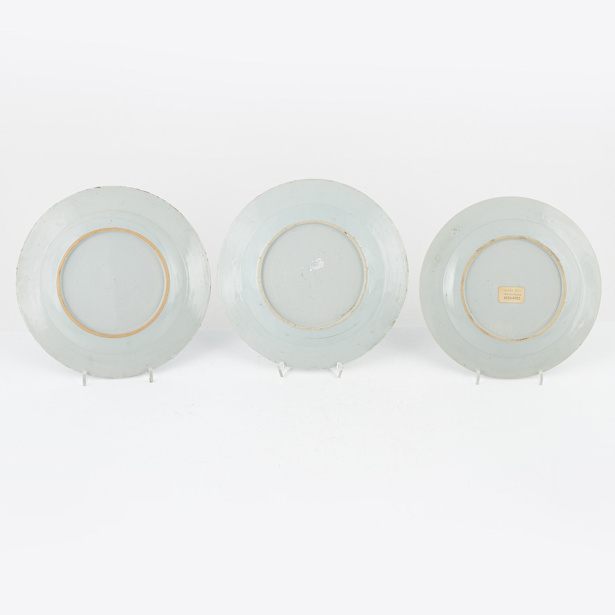Nine Blue and White Porcelaine Plates, China, 18th-19th century.