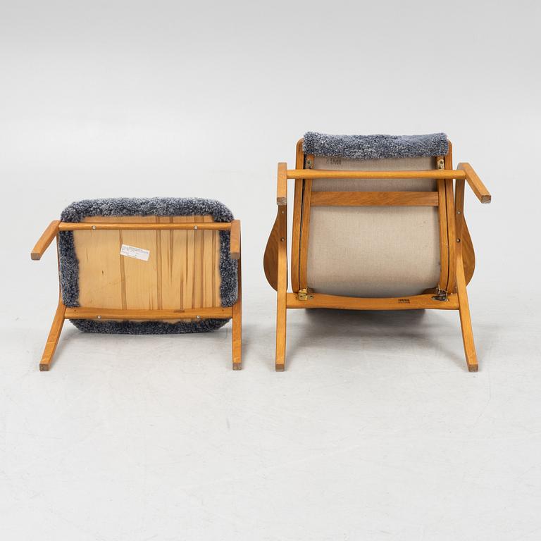 Yngve Ekström, a 'Lamino' armchair with ottoman, Swedese, Sweden.