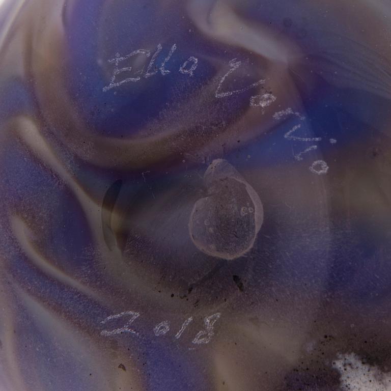 ELLA VARVIO, A glass vase/ sculpture, signed Ella Varvio 2018.