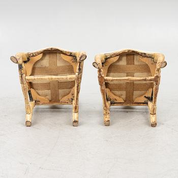 A pair of Swedish rococo chairs, Stockholm, later part 18th century.