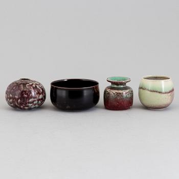 STIG LINDBERG, four stoneware pieces, Gustavsbergs Studio.