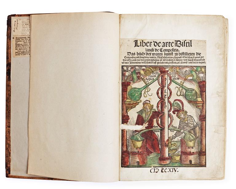 HIERONYMUS BRAUNSCHWEIG, Liber de arte Distillandi de Compositis.., Strasbourg 1512-14.