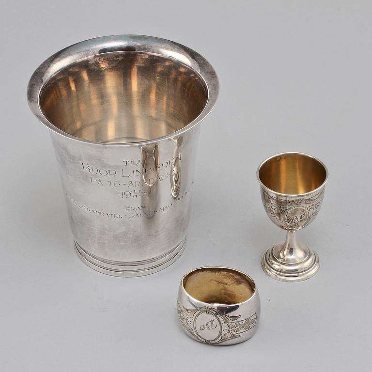 PARTI SILVER, 7 delar, silver, 1800/1900-tal. Vikt 345 g.
